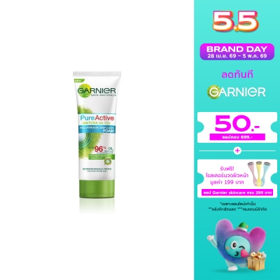 Garnier - Garnier Pure Active Matcha De-Tox Pullution  Oil Deep Clean Foam 100 Ml.