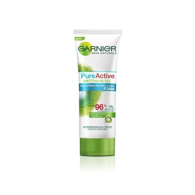 Garnier Garnier Pure Active Matcha De-Tox Pullution  Oil Deep Clean Foam 100 Ml.