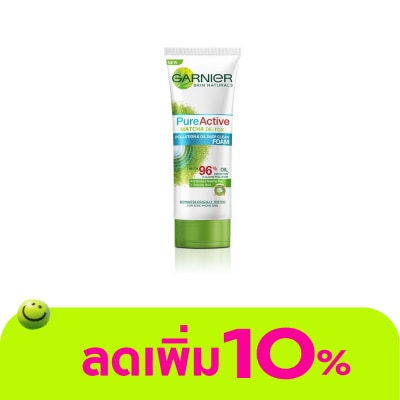 Garnier - การ์นิเย่ เพียว แอคทีฟ มัทฉะ ดีท็อกซ์ โพลูชั่น แอนด์ ออยล์ ดีพ คลีน โฟม 100 มล.