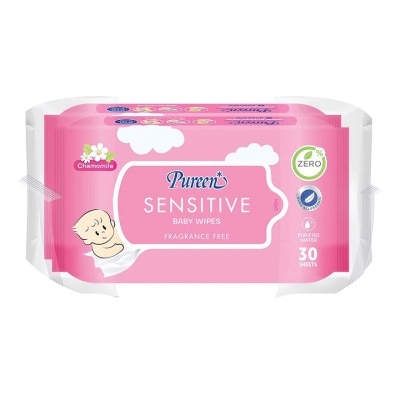 Pureen Pureen Baby Wipes Sensitive 30 Sheets Twin Pack