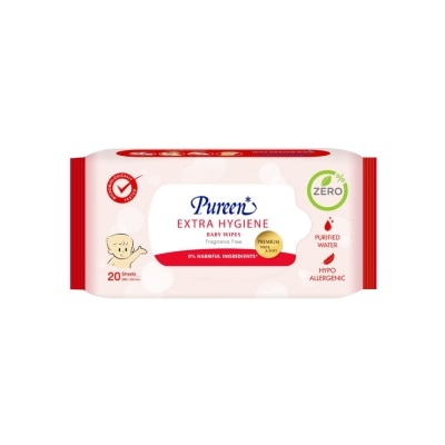 Pureen Pureen Baby Wipe Extra Hygiene 20S