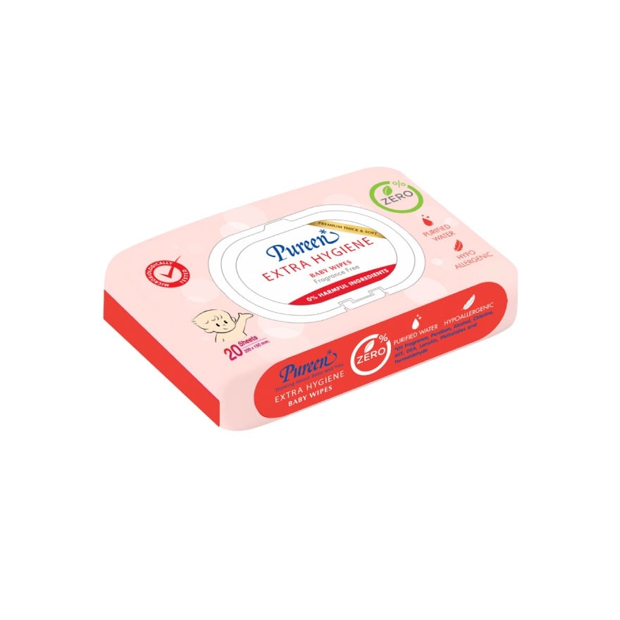 Pureen Baby Wipe Extra Hygiene 20S