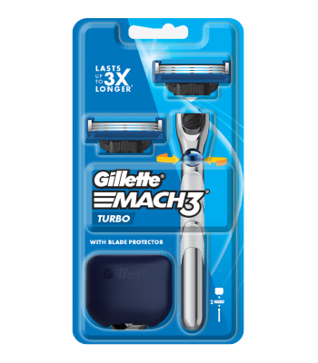 Gillette ยิลเลตต์ มัคทรี เทอร์โบ ด้ามมีดโกน 1 ด้าม+ใบมีดโกน 2 ชิ้น