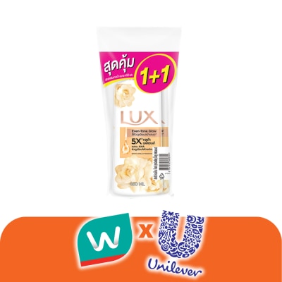 Lux - ลักส์ ครีมอาบน้ำ อีเวนโทน โกลว์ 450 มล. แพ็คคู่