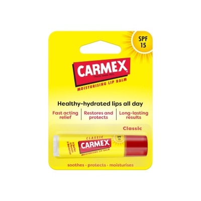 Carmex คาร์เม็กซ์ มอยซ์เจอไรซิ่ง ลิป บาล์ม คลาสสิค เอสพีเอฟ15 4.25 กรัม (แท่ง)