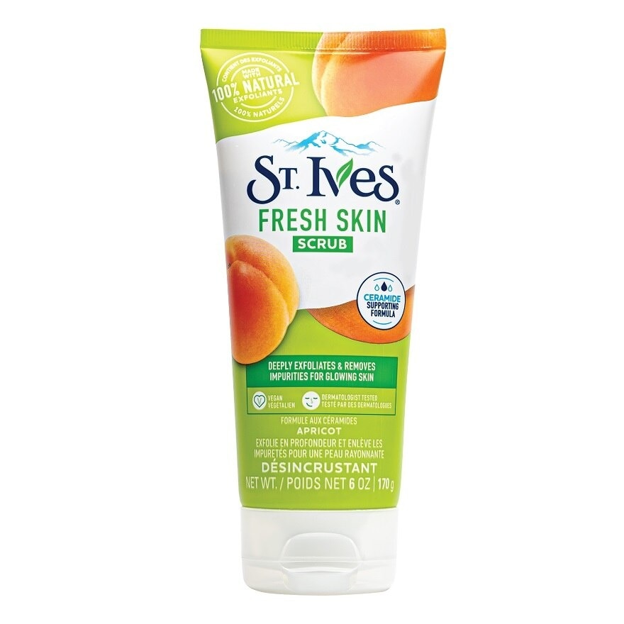 St.Ives Fresh Skin Apricot Scrub 170 G. สครับผิวหน้า ล้างหน้า