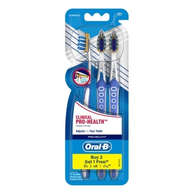 Oral B ออรัล-บี  แปรงสีฟัน โปร-เฮลธ์ คลินิคอล 3 ด้าม