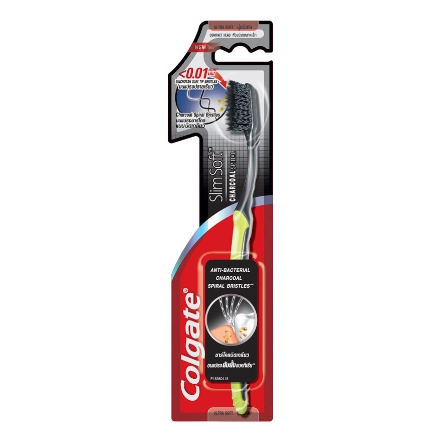 Colgate Toothbrush Slim Soft Charcoal Spiral P1