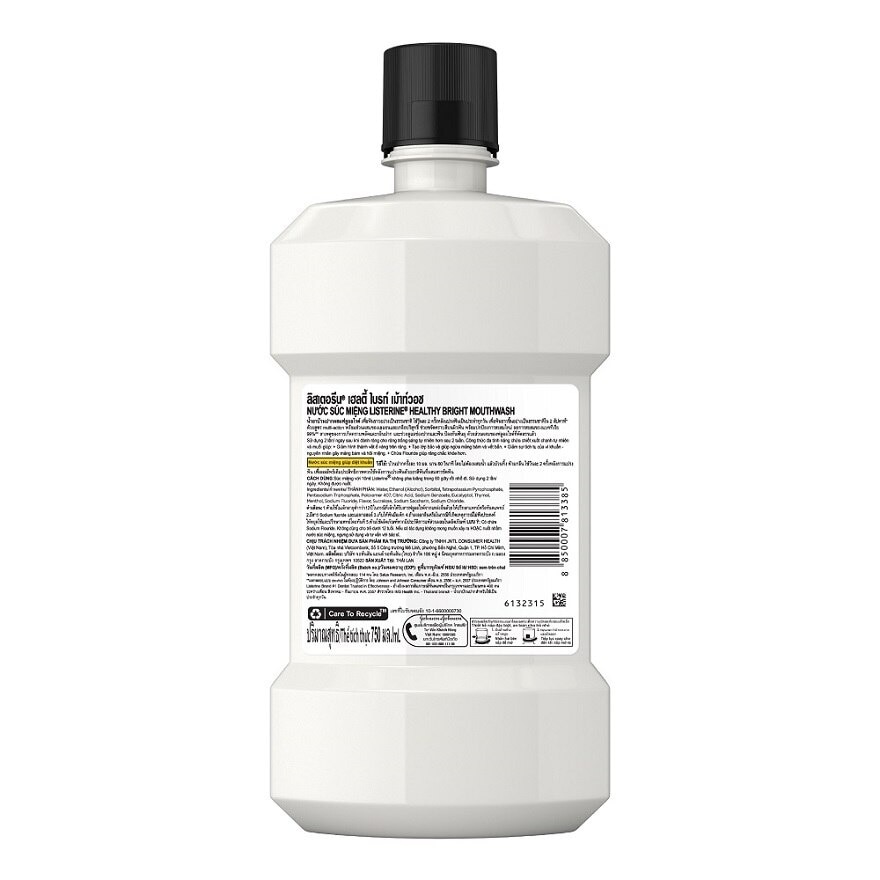 Listerine Mouthwash Healthy Bright 750 Ml.