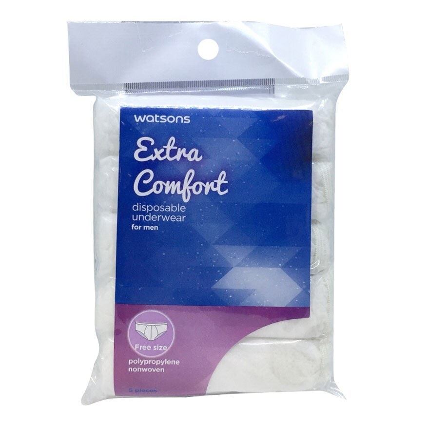 Watsons Extra Comfort Disposable Underwear ( Men - Free Size ) 5pcs.