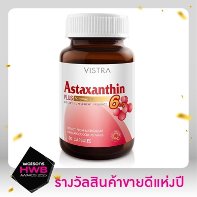 Vistra วิตามินอี Vistra Astaxanthin วิสทร้า-แอสตาแซนธิน 6มก. 30 แคปซูล