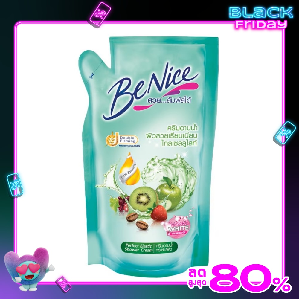 Benice บีไนซ์ ครีมอาบน้ำ เพอเฟค อีลาสติค 400 มล.(ถุงเติม)