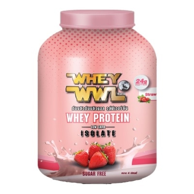 Whey WWL เวย์โปรตีนดับบลิวดับบลิวแอล  เวย์ วุฟเวอร์ลีน เวย์โปรตีน ไอโซเลท รสสตรอเบอร์รี่ 4 ปอน