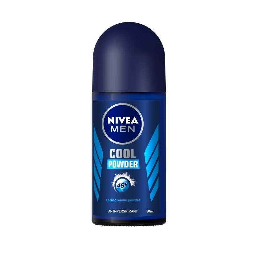 Nivea Men Roll On Cool Powder 50 Ml. ผู้ชาย โรลออนลดเหงื่อ ระงับกลิ่นกาย