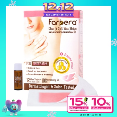 Farbera Farbera Clear  Soft  Wax Strips (For Underarm) 12 Sheets
