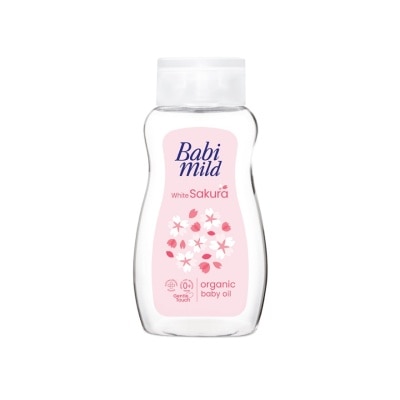 Babimild Babi Mild Baby Oil White Sakura Organic 100 Ml. ออยล์บำรุงผิว