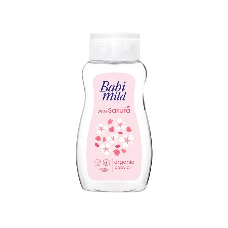 Babi Mild Baby Oil White Sakura Organic 100 Ml. ออยล์บำรุงผิว