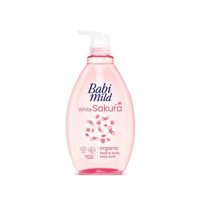 Babimild Babi Mild Organic Head Body Baby Bath White Sakura 800 Ml. อาบน้ำ สระผม เด็ก