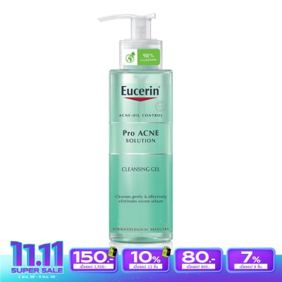 Eucerin เจลล้างหน้า Eucerin ProAcne Cleansing Gel ยูเซอริน โปรแอคเน่ คลีนซิ่ง 200 มล.