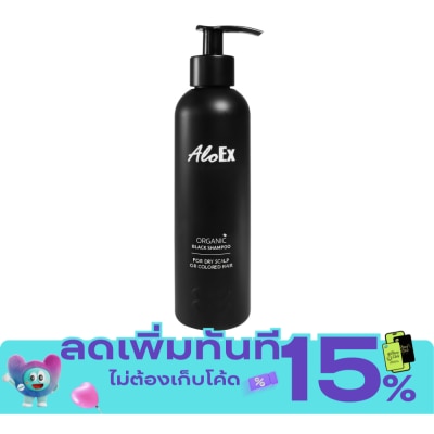 AloEx ยาสระผม AloEx อโลเอ็กซ์ แชมพูสีดำบำรุงรากผม 200 มล. image
