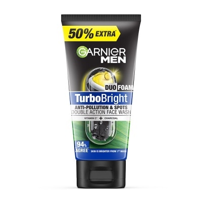 Garnier Men การ์นิเย่ เมน เทอร์โบไบรท์ ซุปเปอร์ ดูโอโฟม 150 มล.