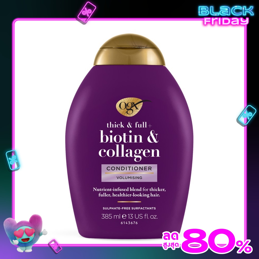 โอจีเอ็กซ์ คอนดิชันเนอร์ ติ๊ก แอนด์ ฟูล + ไบโอติน แอนด์ คอลลาเจน 385 มล.