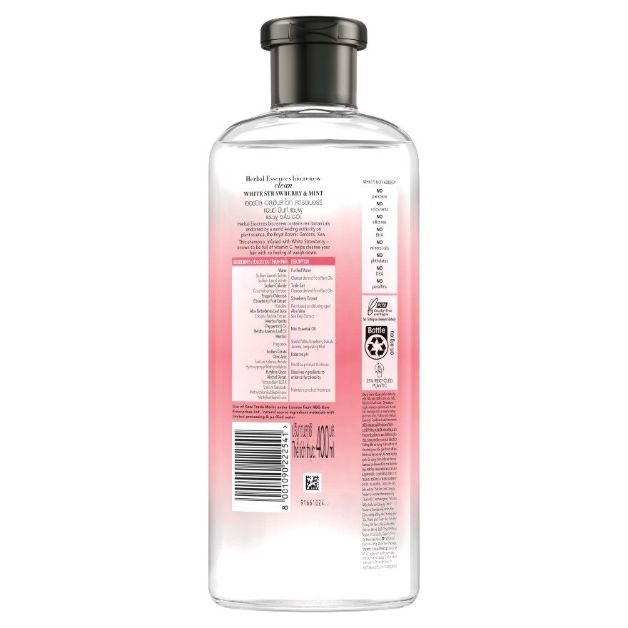 Herbal Essences Shampoo White Strawberry  Mint 400 Ml.