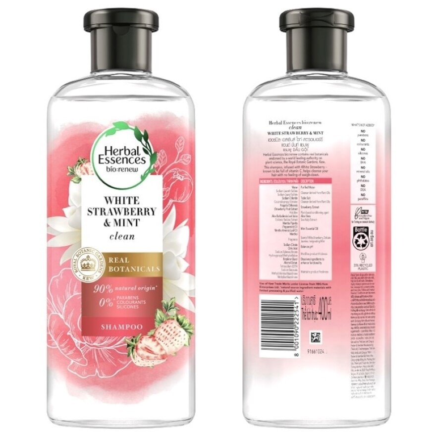 Herbal Essences Shampoo White Strawberry  Mint 400 Ml.