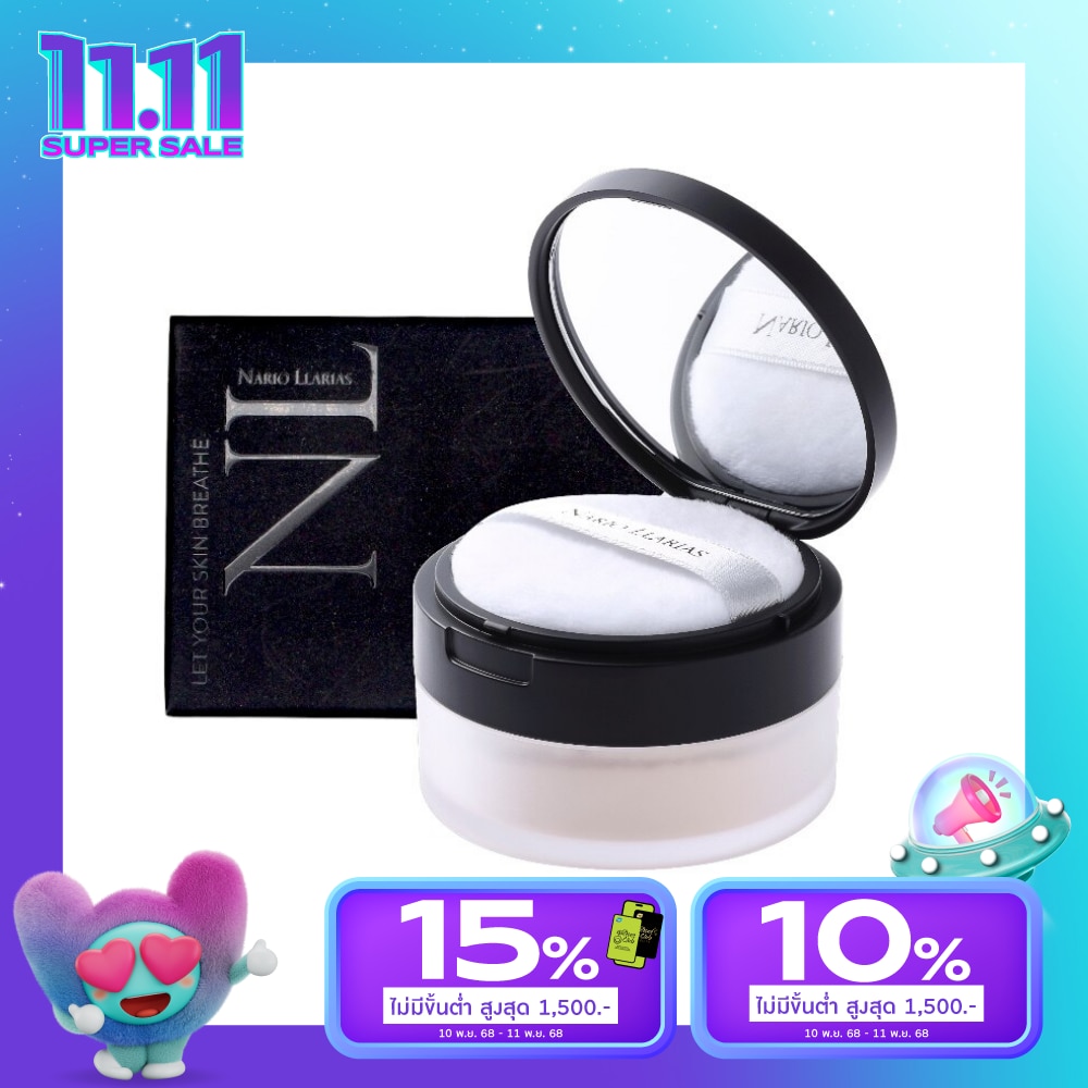Nario Llarias นาริโอะ ลาเรียส แป้งฝุ่น อินวิซิเบิล ทรานซลูเซนท์พาวเดอร์ 18ก.