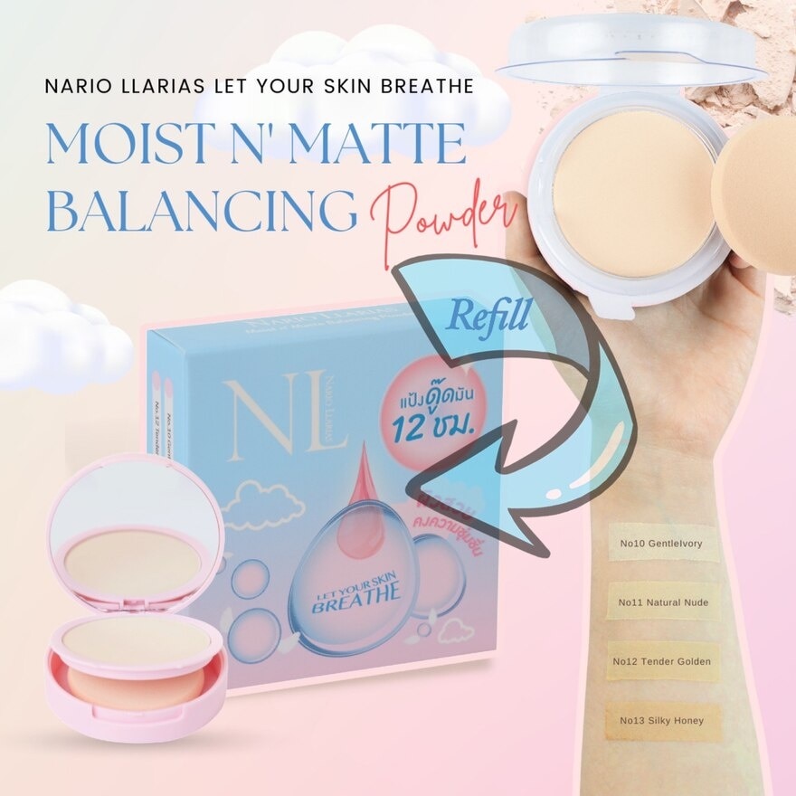 Nario llarias Balancing Powder Refill Size 10 g.No.10 Gentle Ivory