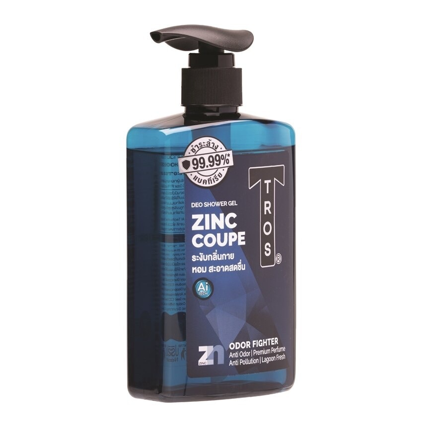 Tros Deo Shower Gel Zinc Coupe Lagoon Fresh 450 Ml. เจลอาบน้ำ ระงับกลิ่นกาย