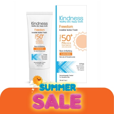 Kindness - กันแดด Kindness ไคนด์เนส ฟรีดอม อินวิซิเบิล วอเทอร์ เฟรช เอสพีเอฟ 50 พีเอ 30 มล.