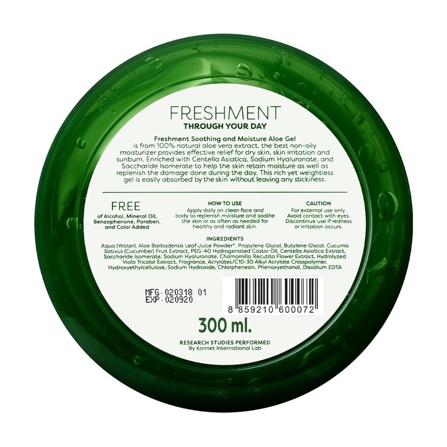 Freshment Soothing and Moisture Aloe Gel 300 Ml.