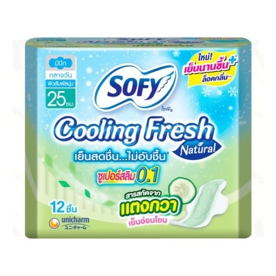 Sofy Sofy Cooling Fresh Natural Super Slim0.1 Wing 25 cm. 12 Pcs.