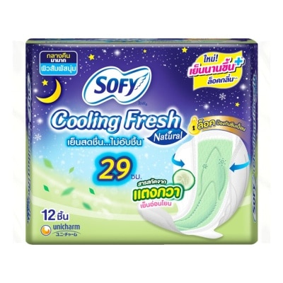 Sofy Sofy Cooling Fresh Natural Night Wing 29 cm. 12 Pcs.