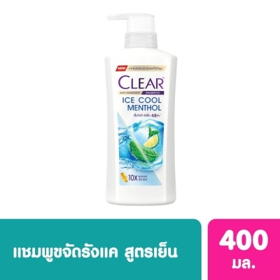 Clear Clear Shampoo Anti-Dandruff Ice Cool Menthol 400 Ml. แชมพูขจัดรังแค เย็นสดชื่น