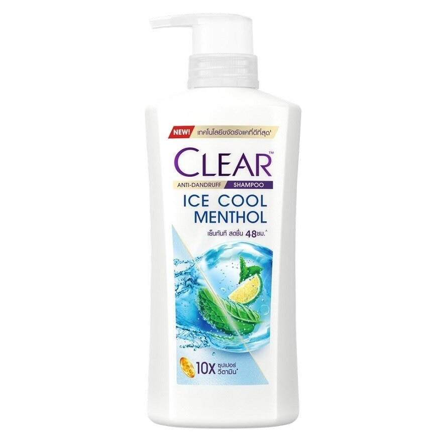 Clear Shampoo Anti-Dandruff Ice Cool Menthol 400 Ml. แชมพูขจัดรังแค เย็นสดชื่น