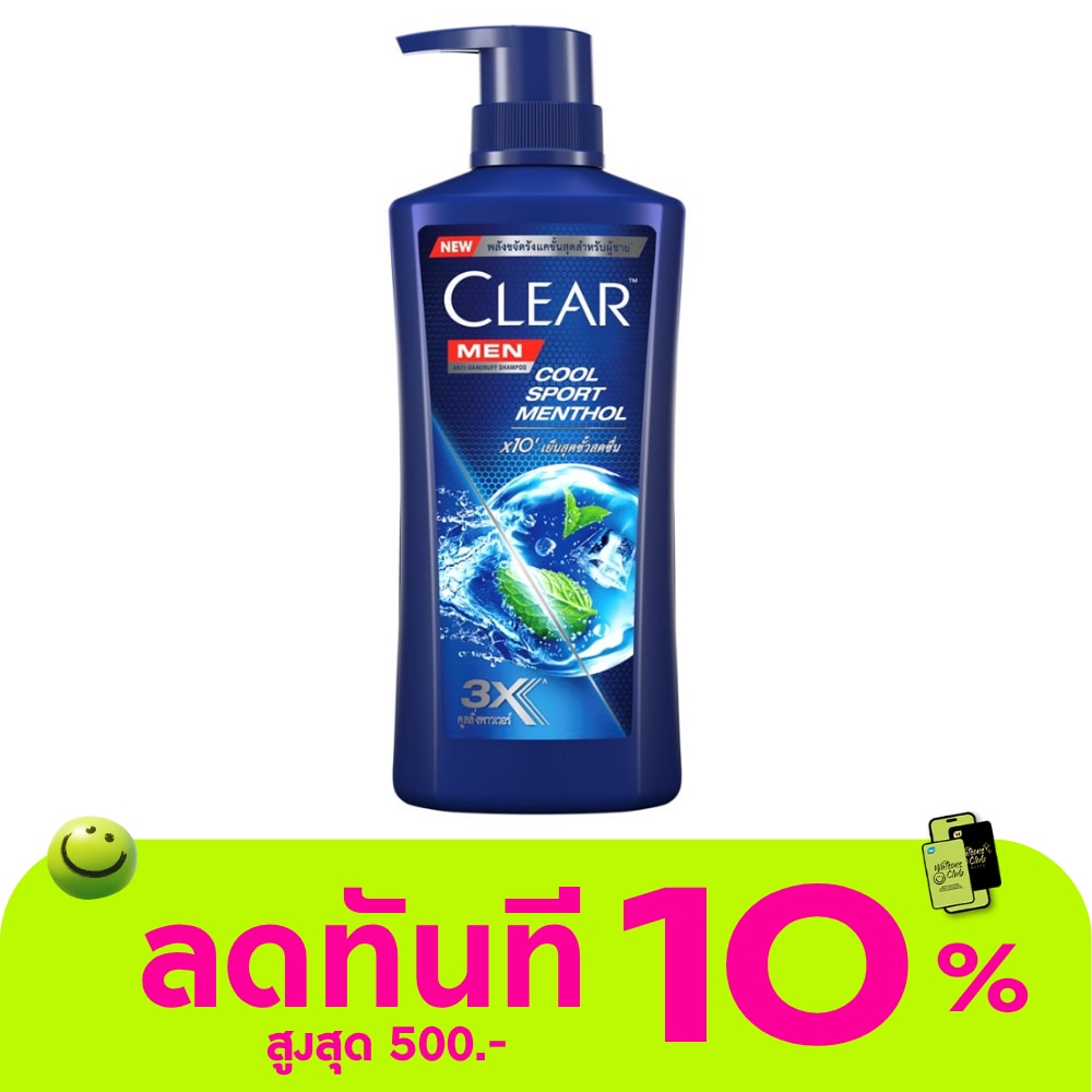 เคลียร์ เมน แชมพู แอนตี้แดนดรัฟ คูล สปอร์ต เมนทอล 360 มล. แชมพูขจัดรังแค image
