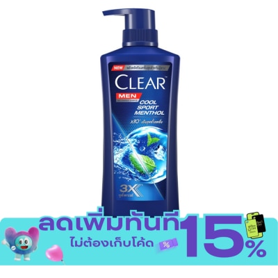 Clear เคลียร์ เมน แชมพู แอนตี้แดนดรัฟ คูล สปอร์ต เมนทอล 360 มล. แชมพูขจัดรังแค image