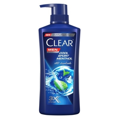 Clear Clear Men Shampoo Anti Dandruff Cool Sport Menthol 390 Ml. แชมพูขจัดรังแค