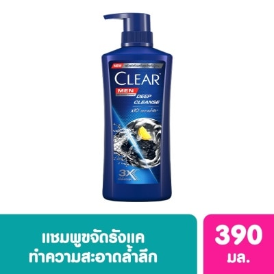 Clear Clear Men Shampoo Anti Dandruff Deep Cleanse 390 Ml. แชมพูขจัดรังแค