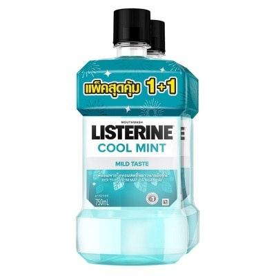 Listerine ลิสเตอรีน น้ำยาบ้วนปาก คูลมินต์ ซีโร่ แอลกอฮอล์ 750 มล. แพ็คคู่