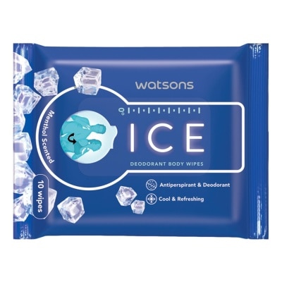 Watsons Watsons Ice Deodorant Body Wipes 10s.