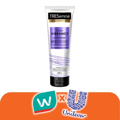 Tresemme - เทรซาเม่ คอนดิชันเนอร์ คัลเลอร์ ไวแบรนซี อะมิโนบอนด์+ No2 เพอร์เพิล โทนนิ่ง 220 มล.
