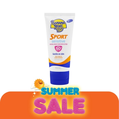 Banana Boat - บานาน่า โบ๊ท สปอร์ต เซ็นซิทีฟ มิเนอรัล เบส ซันสกรีน โลชั่น เอสพีเอฟ50+พีเอ++++ 90 มล.