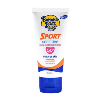 Banana Boat บานาน่า โบ๊ท สปอร์ต เซ็นซิทีฟ มิเนอรัล เบส ซันสกรีน โลชั่น เอสพีเอฟ50+พีเอ++++ 90 มล. image