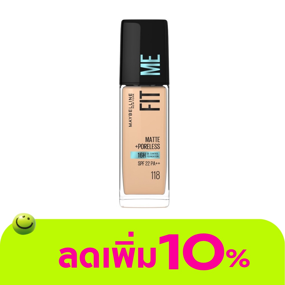 เมย์เบลลีน ฟิตมี แมท แอนด์ พอร์เลส ฟาวเดชั่น 30 มล. 118 Light Beige