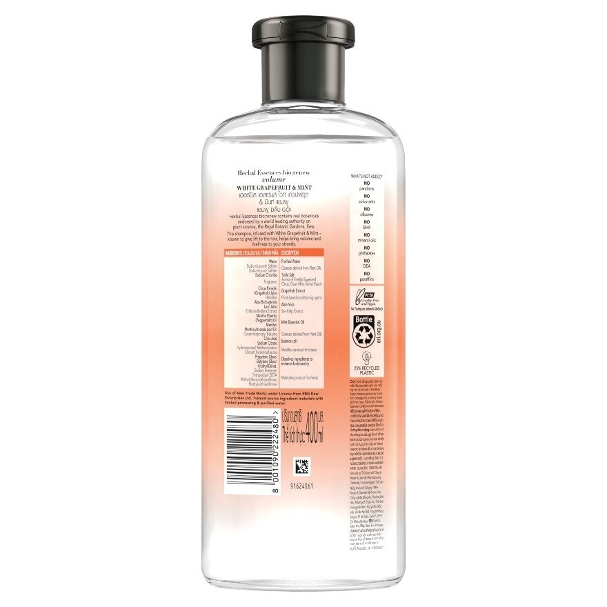 Herbal Essences Shampoo White Grapefruit  Mint 400 Ml.