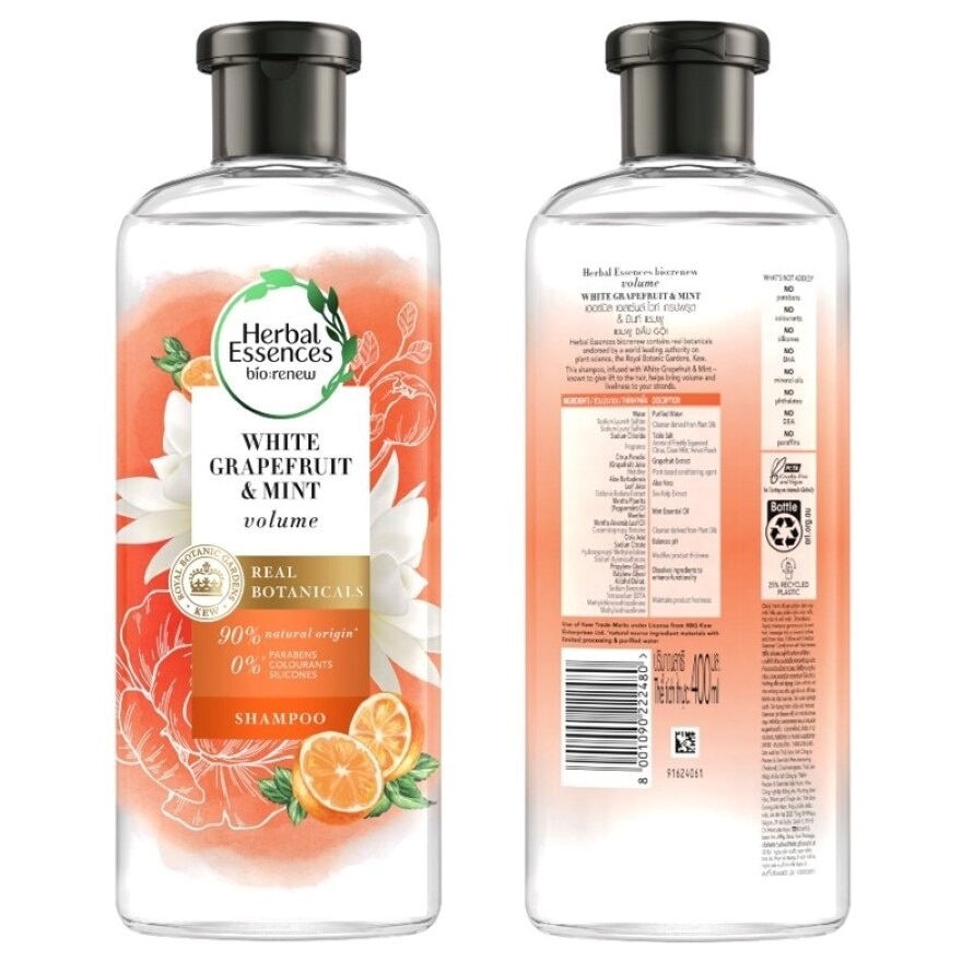 Herbal Essences Shampoo White Grapefruit  Mint 400 Ml.