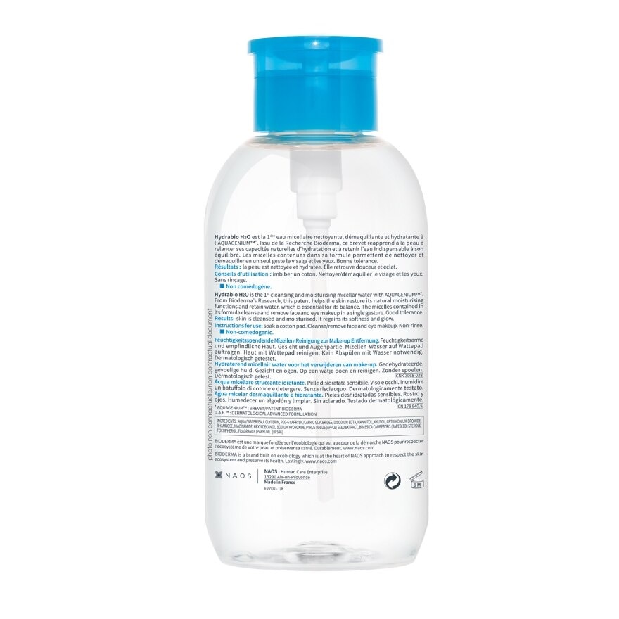 BIODERMA Hydrabio H2O Makeup Remover Cleansing Water 500 ml.